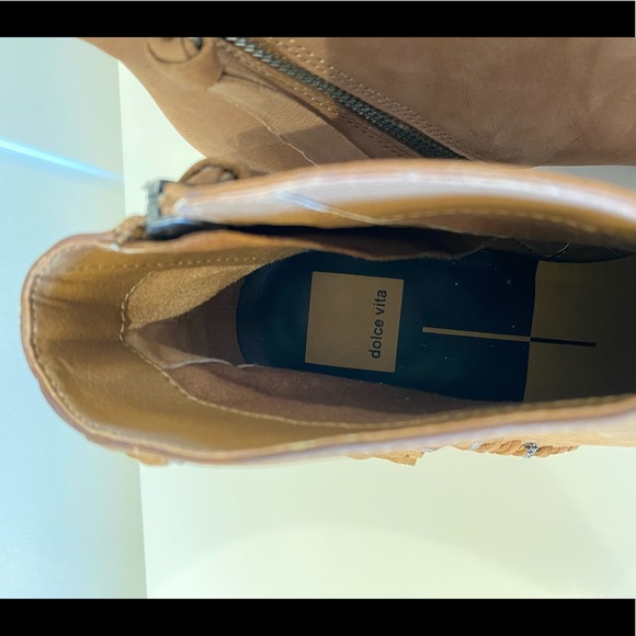 Leather fringe with chains brown suede bootie - Picture 5 of 5